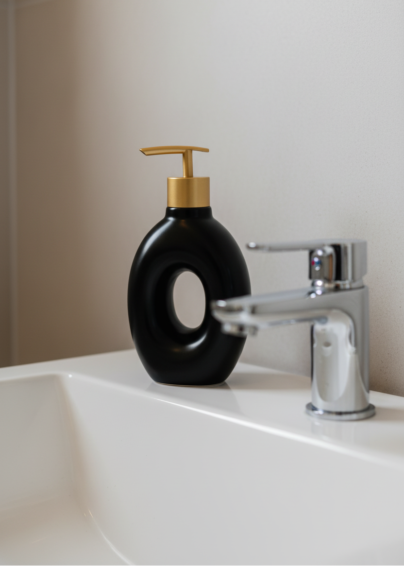 Orb Hollow Bathroom Dispenser - Black