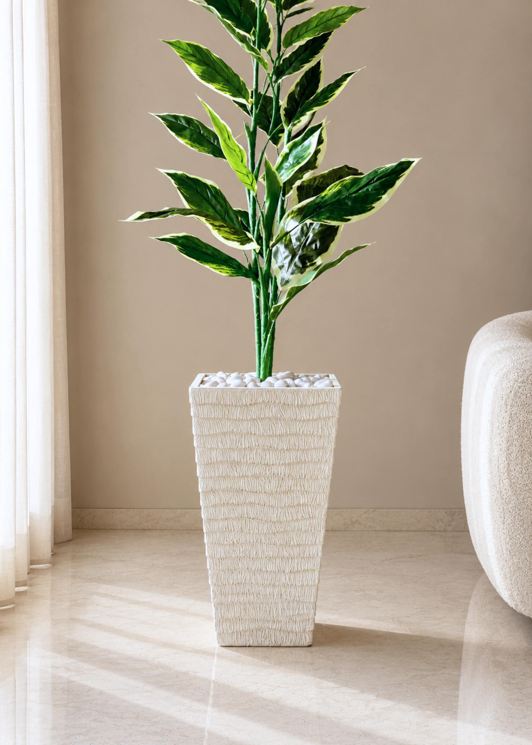 Carved Planters - Ivory