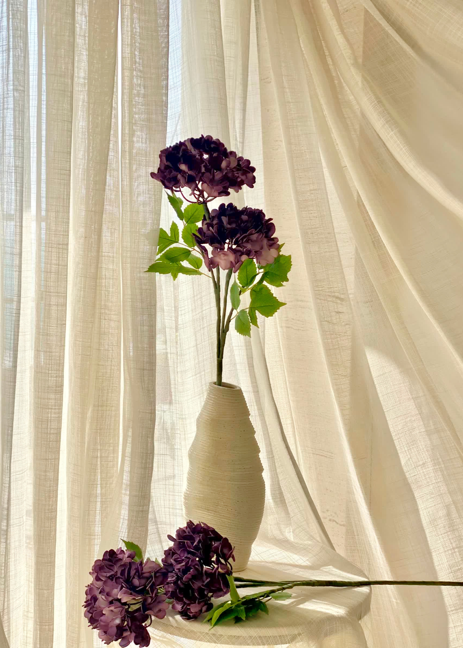 Artificial Mophead Flower Stem - Lavender Ombre (One Stem)
