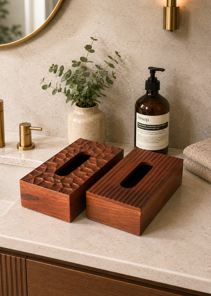Contour Wooden Tissue Box