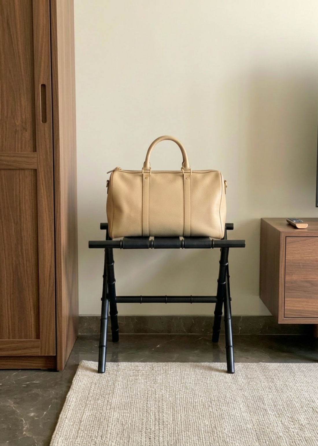 Naples Black Foldable Luggage Rack