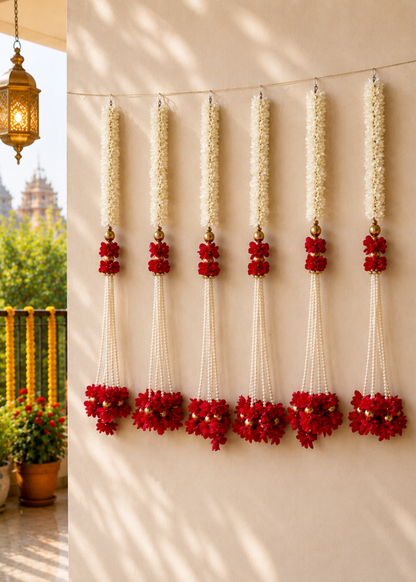 Festive Shahana Floral Latkan - Set of 6