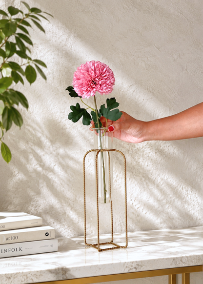 Braided Gold Test Tube Vases