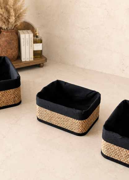 Kairo Baskets -  Black &amp; Brown (Set of 3)