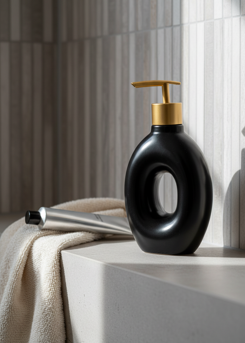 Orb Hollow Bathroom Dispenser - Black