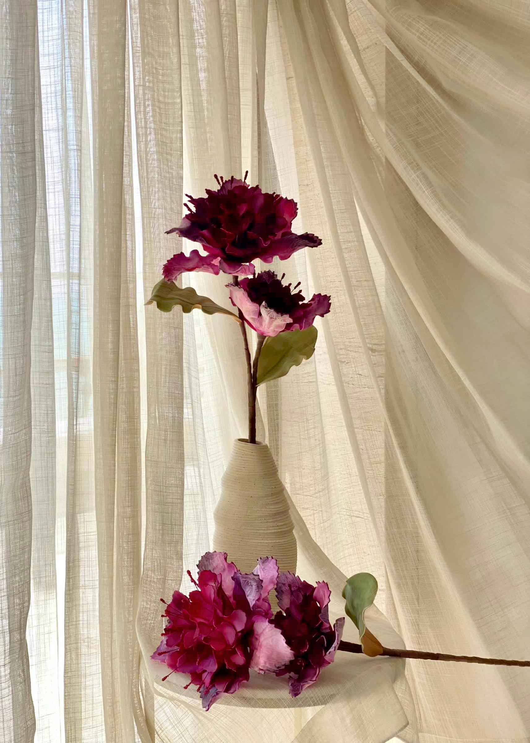 Artificial Rose Bay Flower Stem - Magenta Ombre (One Stem)