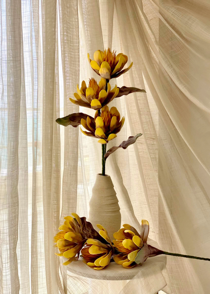 Artificial Corolla Flower Stem - Amber Ombre (One Stem)