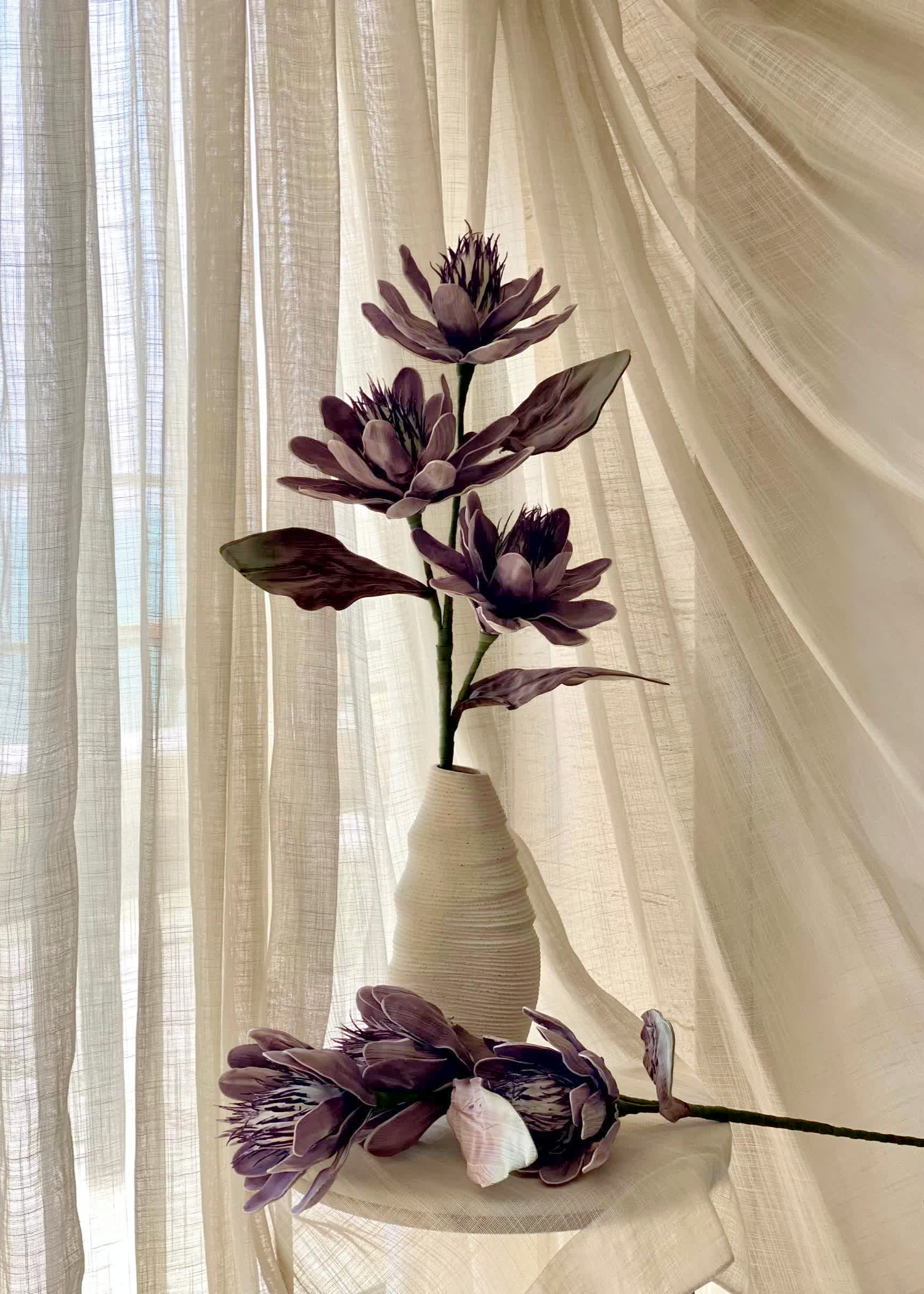 Artificial Corolla Flower Stem - Lavender Ombre (One Stem)