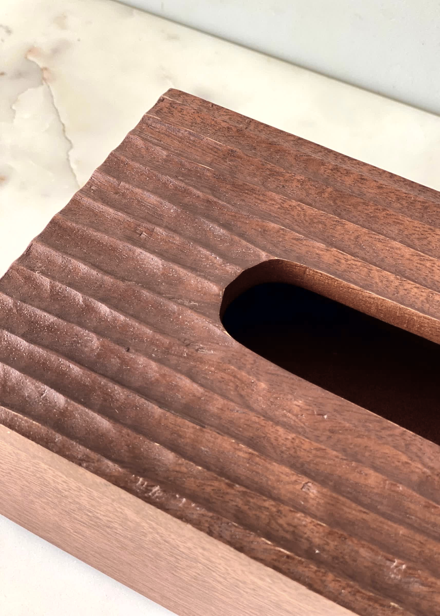 Contour Wooden Tissue Box