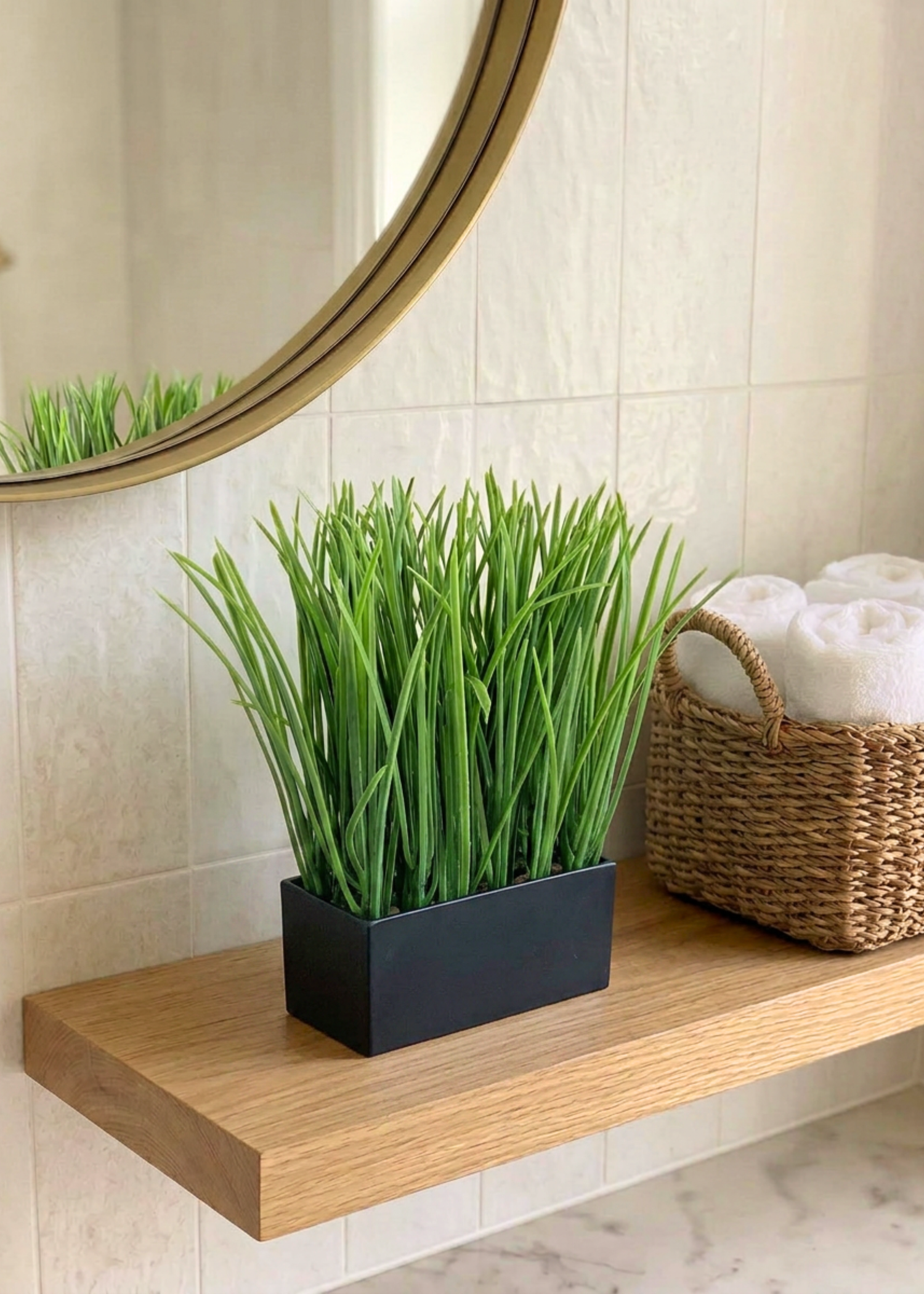 Artficial Grass Plant (Black Pot)