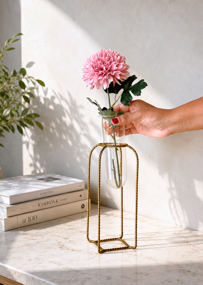Braided Gold Test Tube Vases