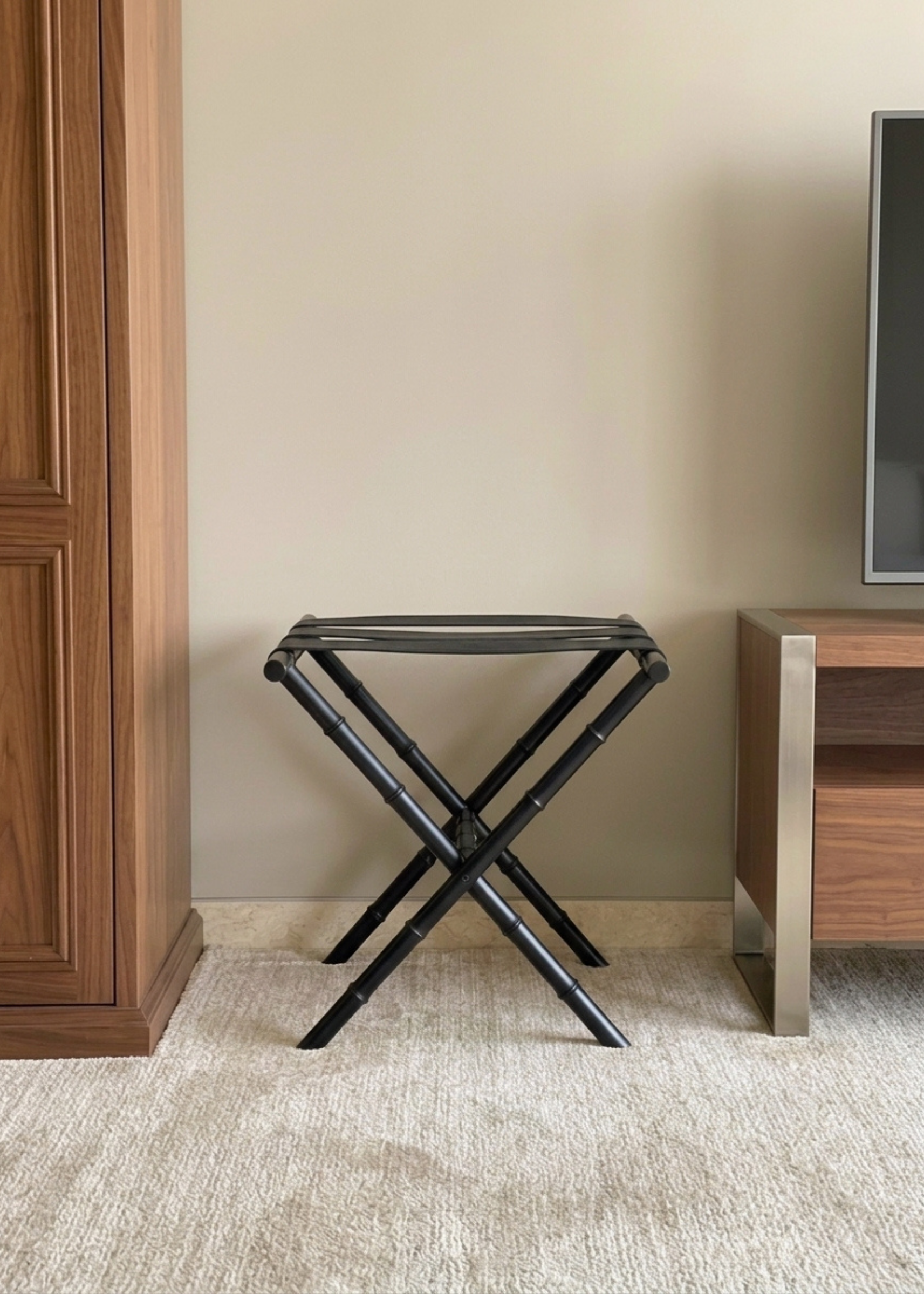 Naples Black Foldable Luggage Rack