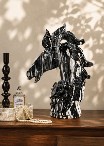 Abstract Horse Artefact - Black &amp; White