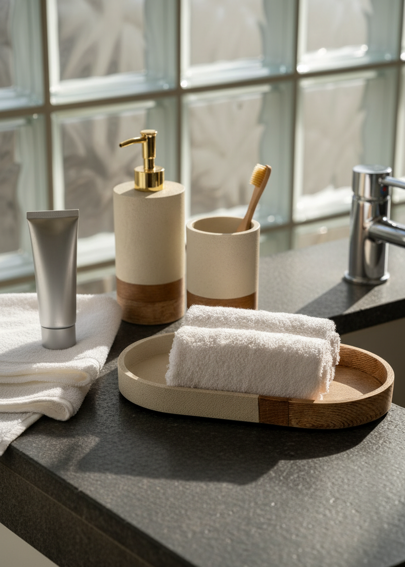 Aurum Dune Bathroom Set - Set of 3 (Beige)