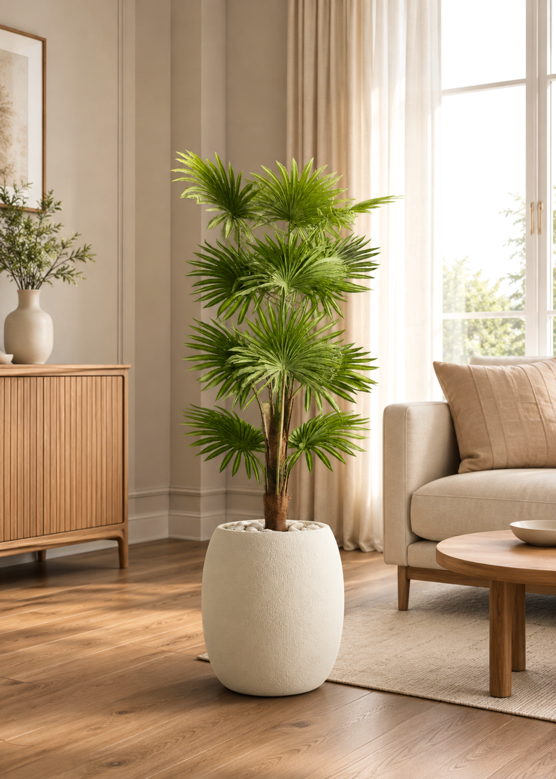 Artificial Fan Kwai Palm Plant - 4 Feet