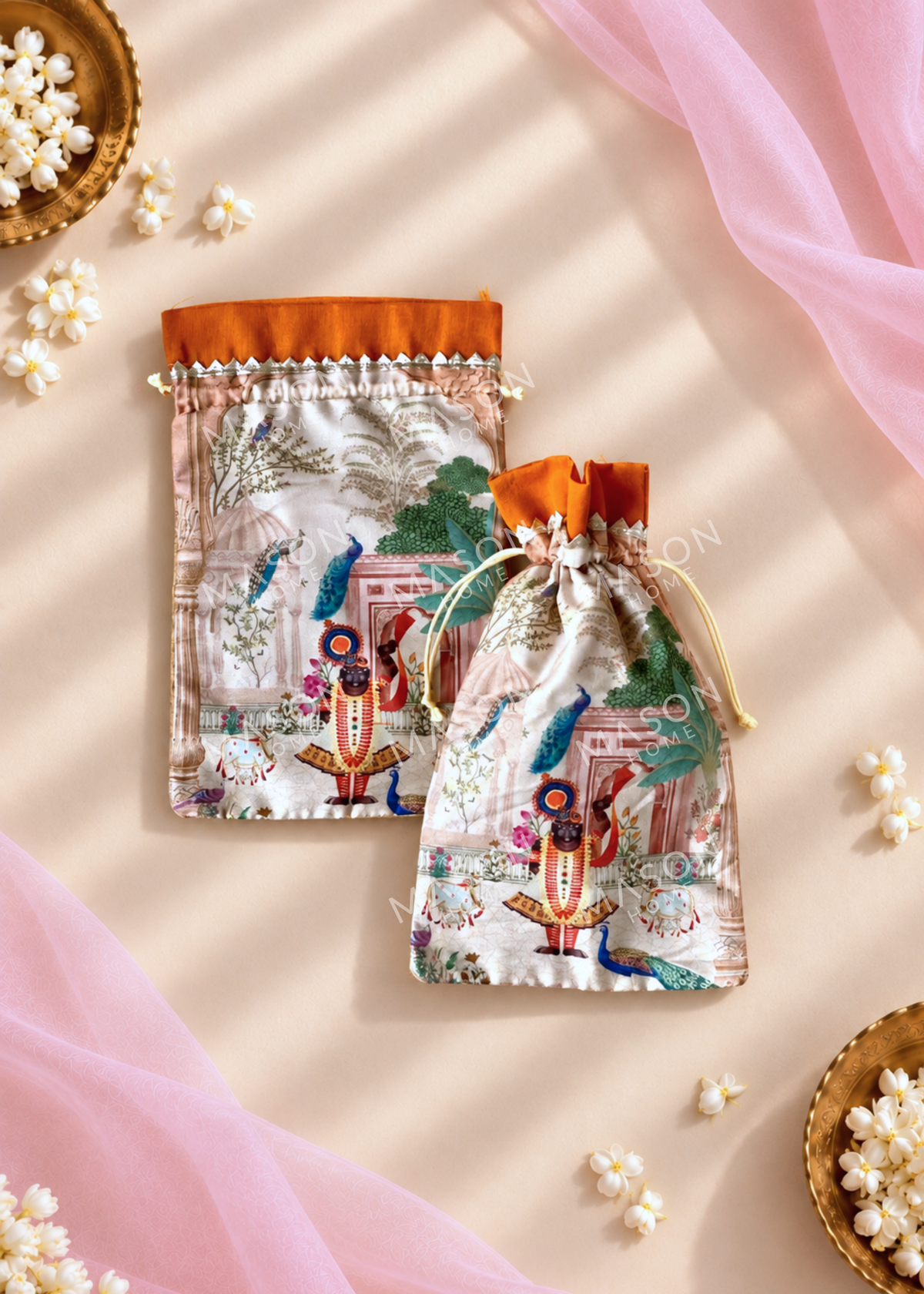 Festive Shahi Potli Orange - Set o 5