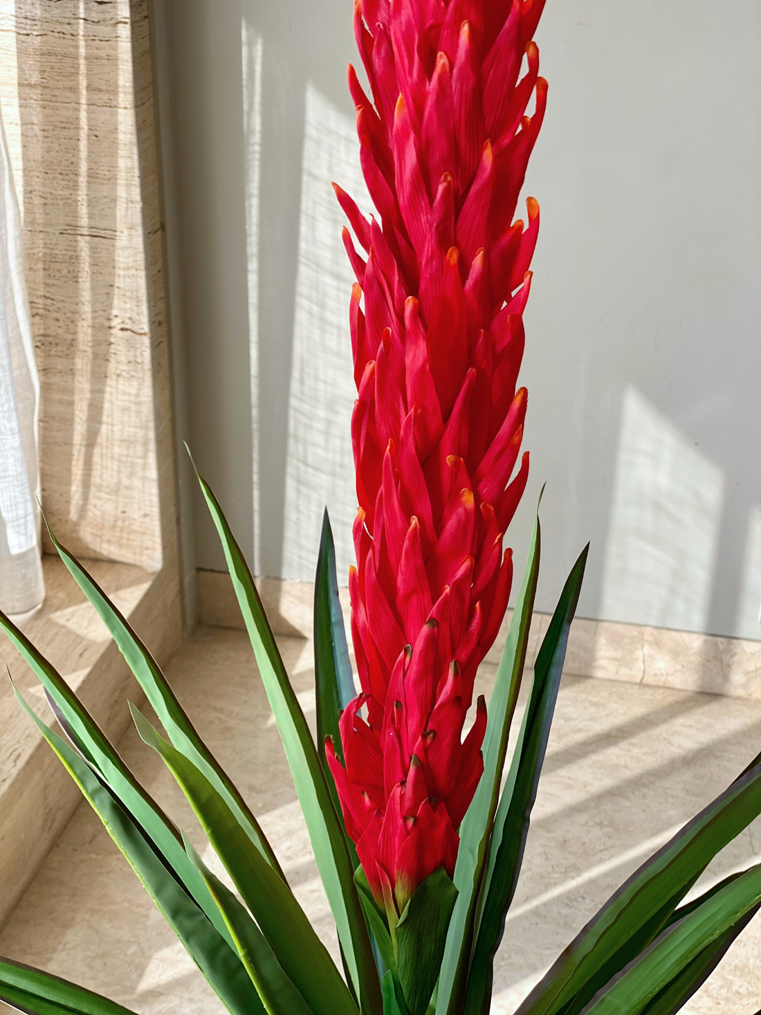 Artificial Red Dragon Flower Plant - 4 Feet