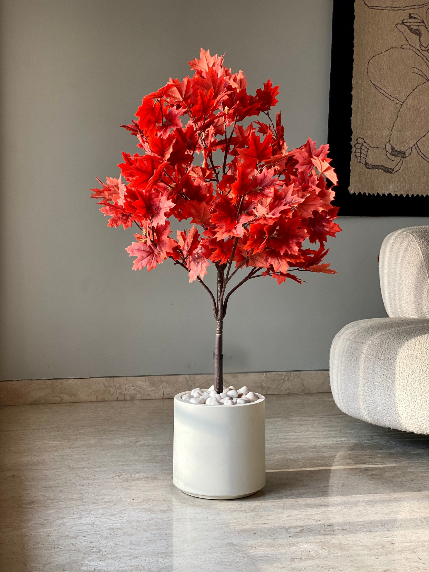 Artificial Ember Maple Plant - 4 Feet