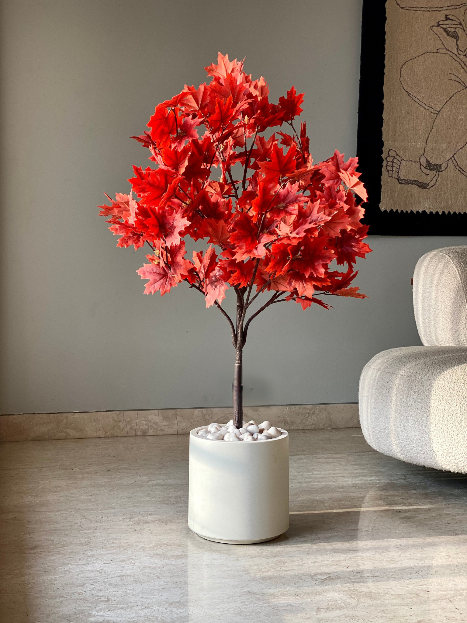 Artificial Ember Maple Plant - 4 Feet