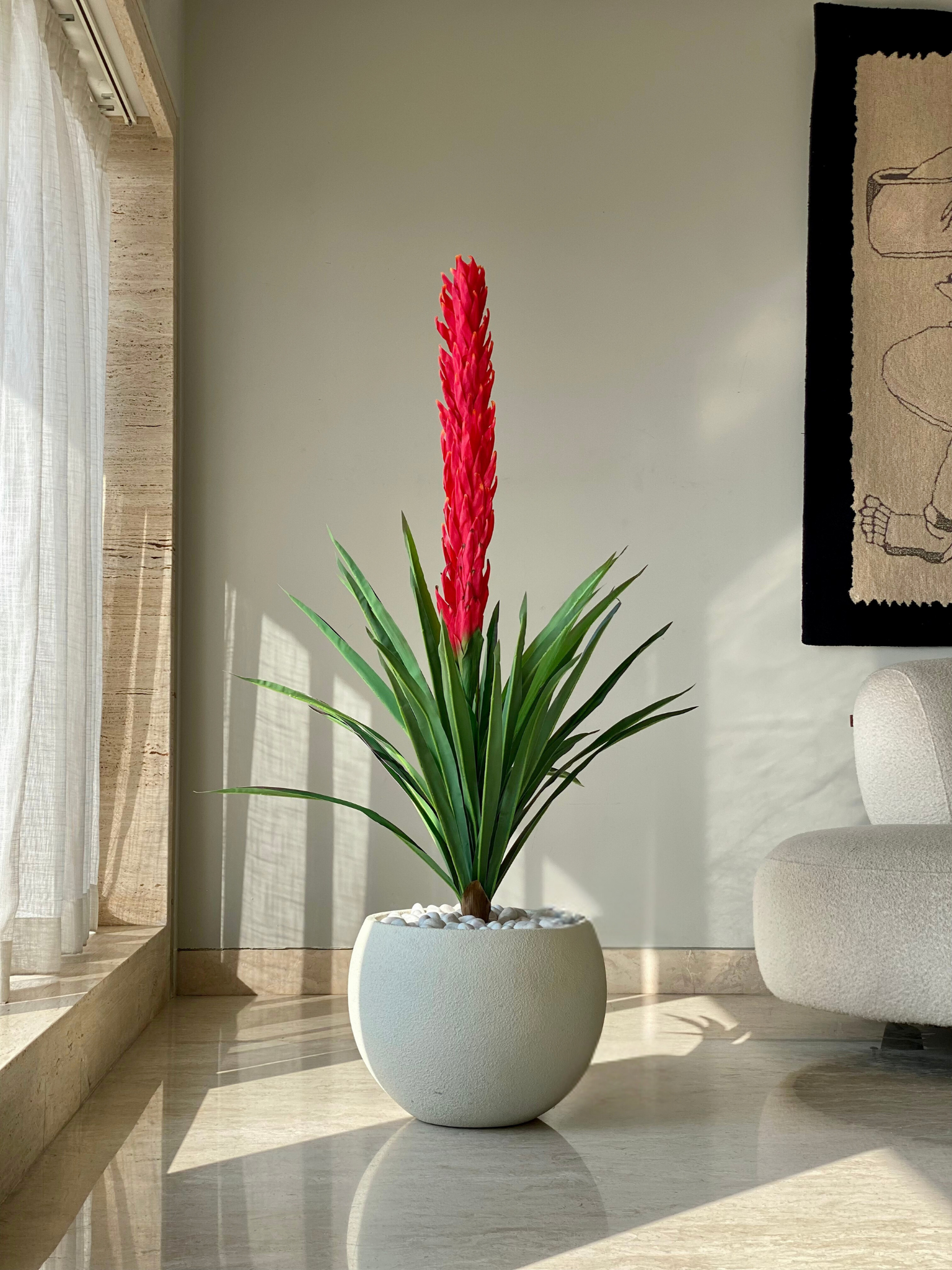 Artificial Red Dragon Flower Plant - 4 Feet