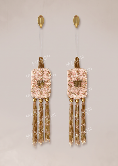 Festive Golden Pearl Shubh Labh - Set of 2