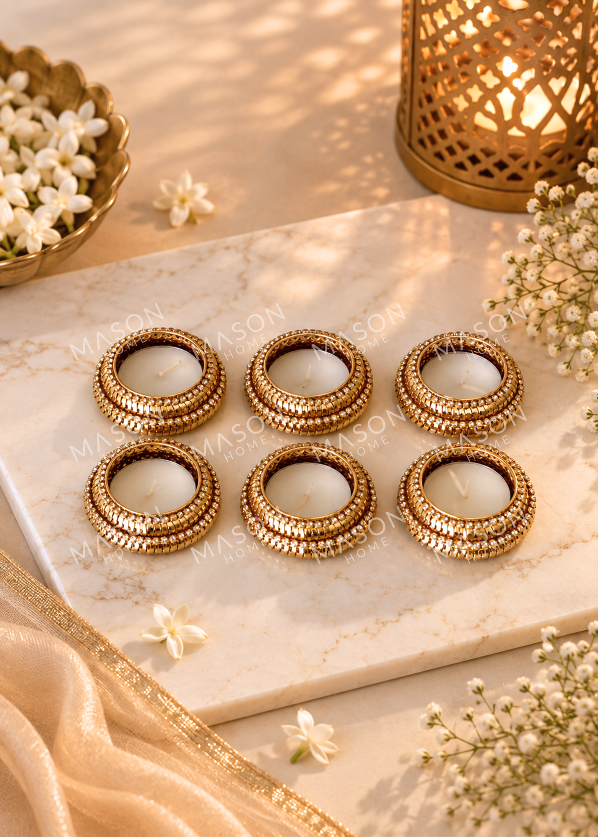 Lumina Gold Tealight Holder - Set of 6