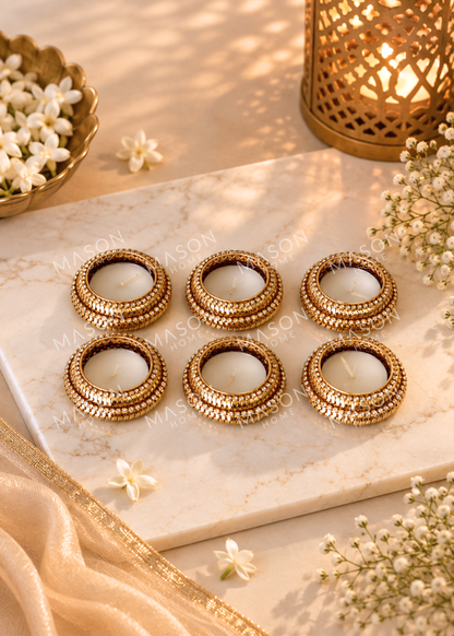 Lumina Gold Tealight Holder - Set of 6