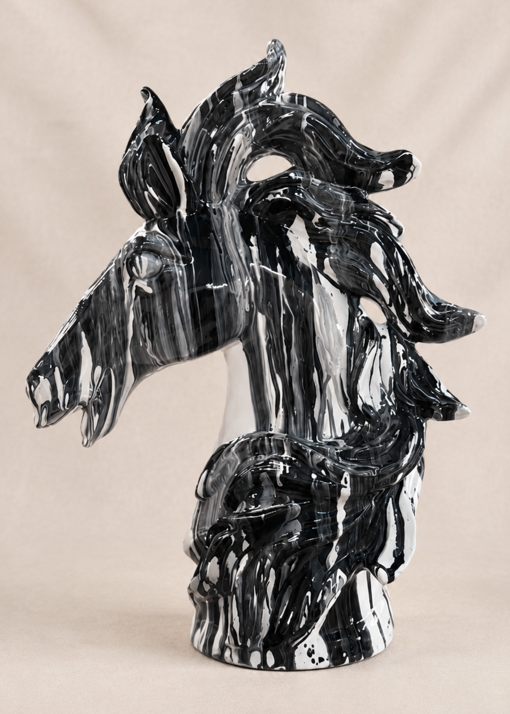 Abstract Horse Artefact - Black &amp; White