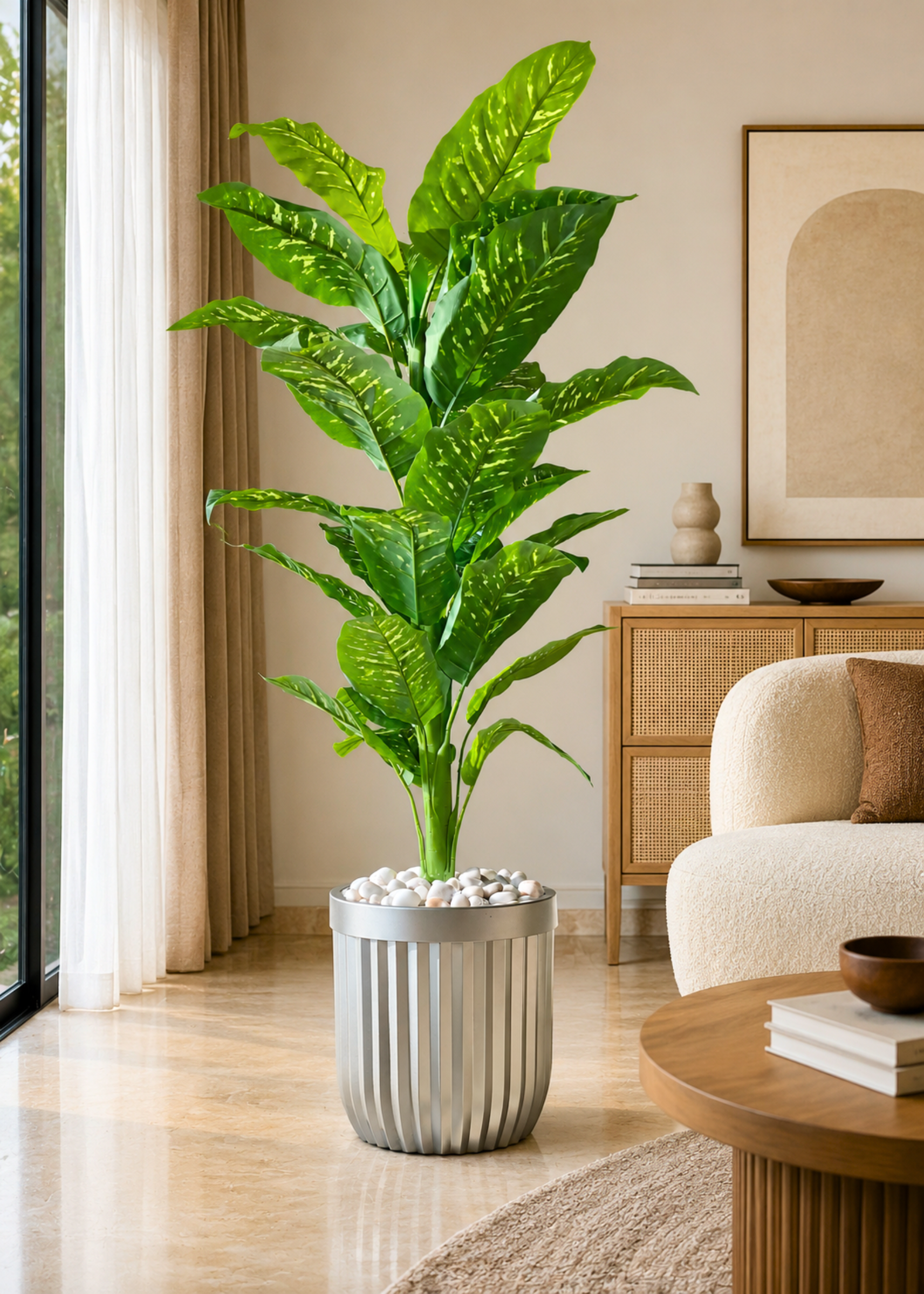 Grove Metallic Grey Planters