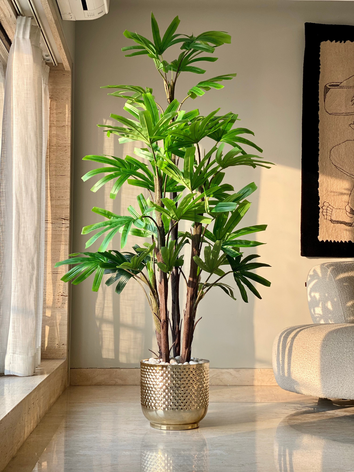 Artificial Dense Rhapis Palm  Plant - 6 Feet