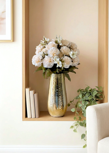 Artificial White Carnation Flower - (Set of 2)