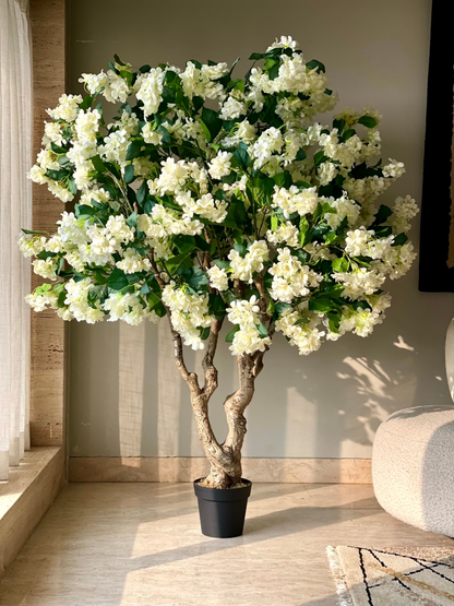 Artificial White Blossom Plant - 6 Feet
