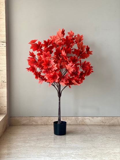Artificial Ember Maple Plant - 4 Feet