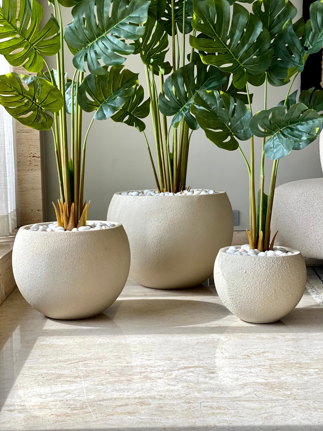 Lithos Planters - Beige