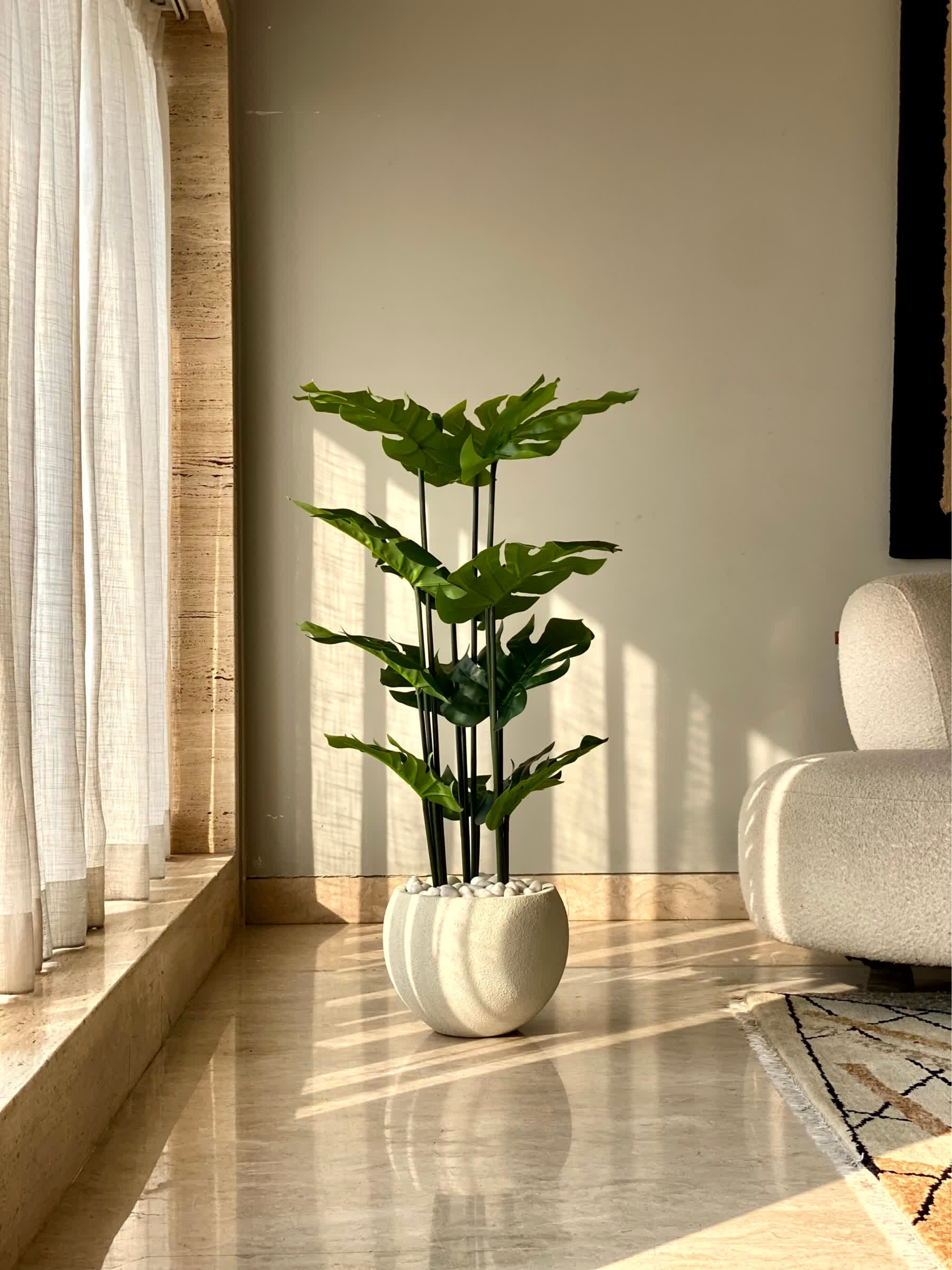 Artificial Lush Monstera Plant - 4 Feet