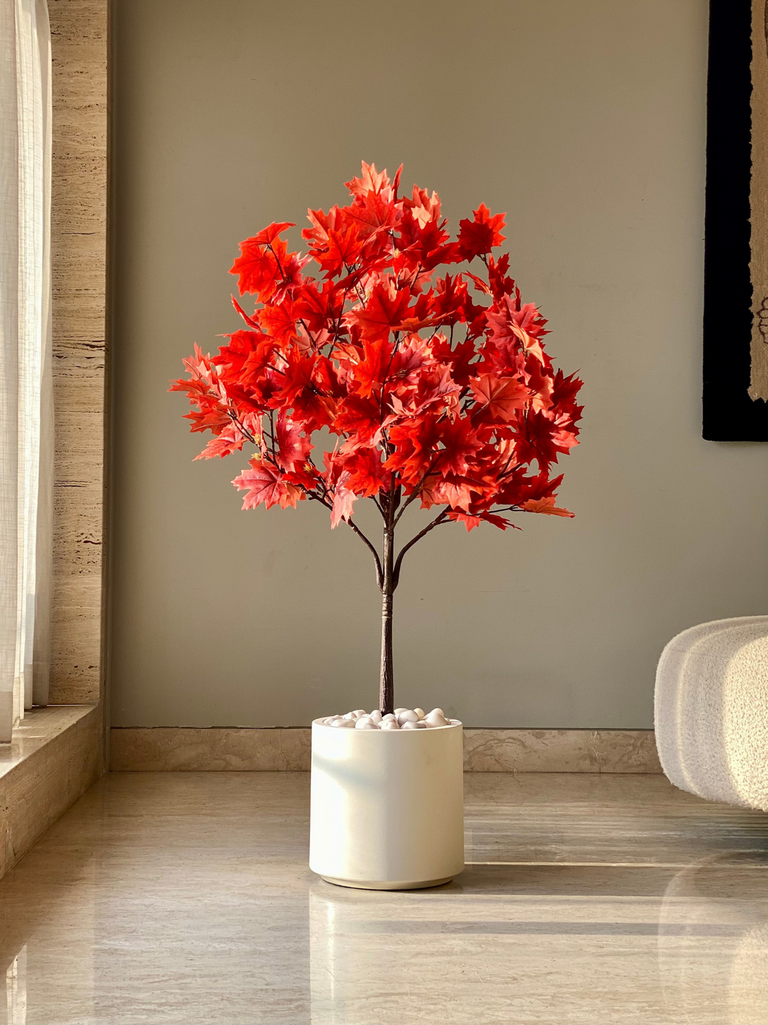 Artificial Ember Maple Plant - 4 Feet