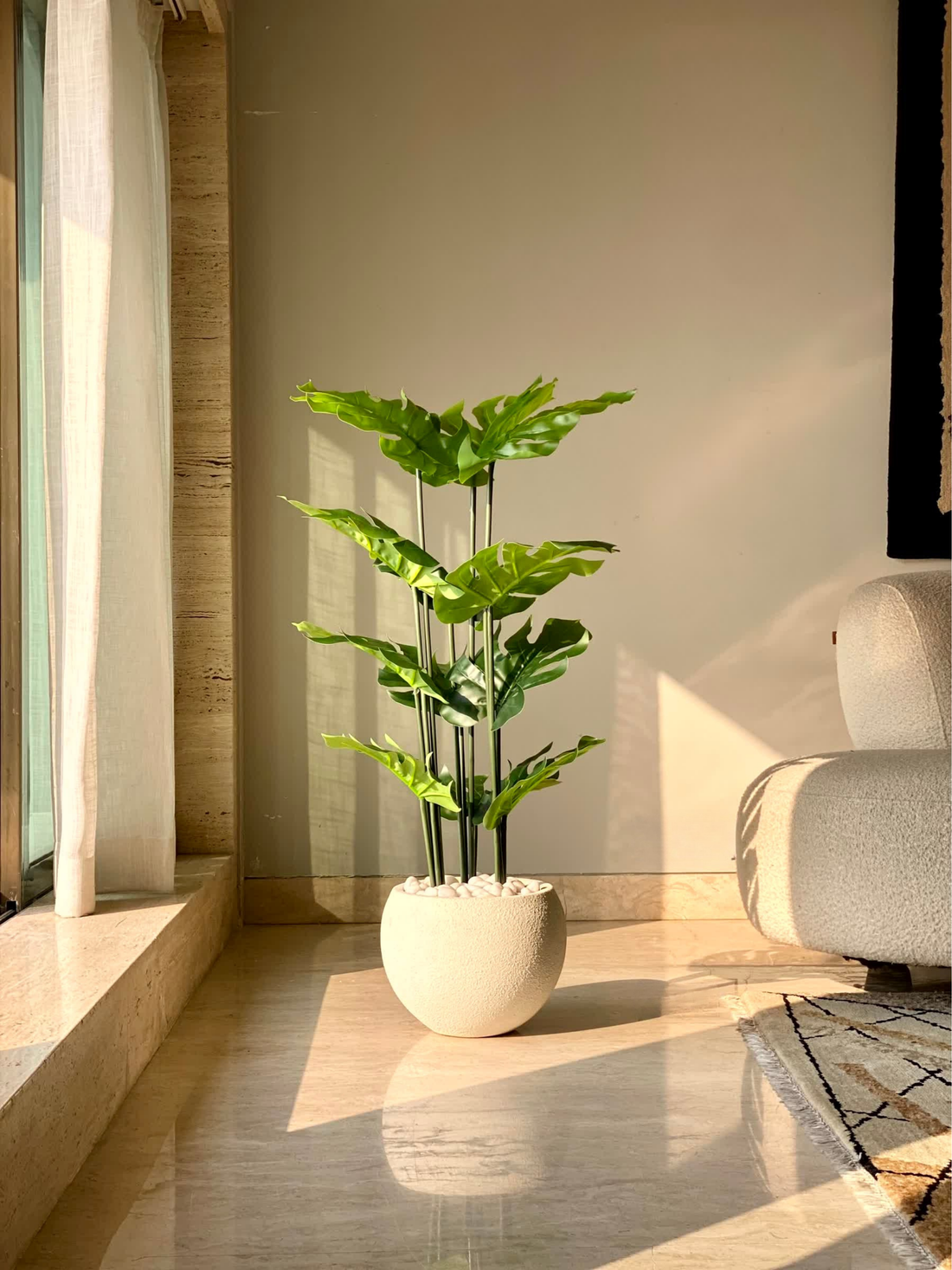 Artificial Lush Monstera Plant - 4 Feet