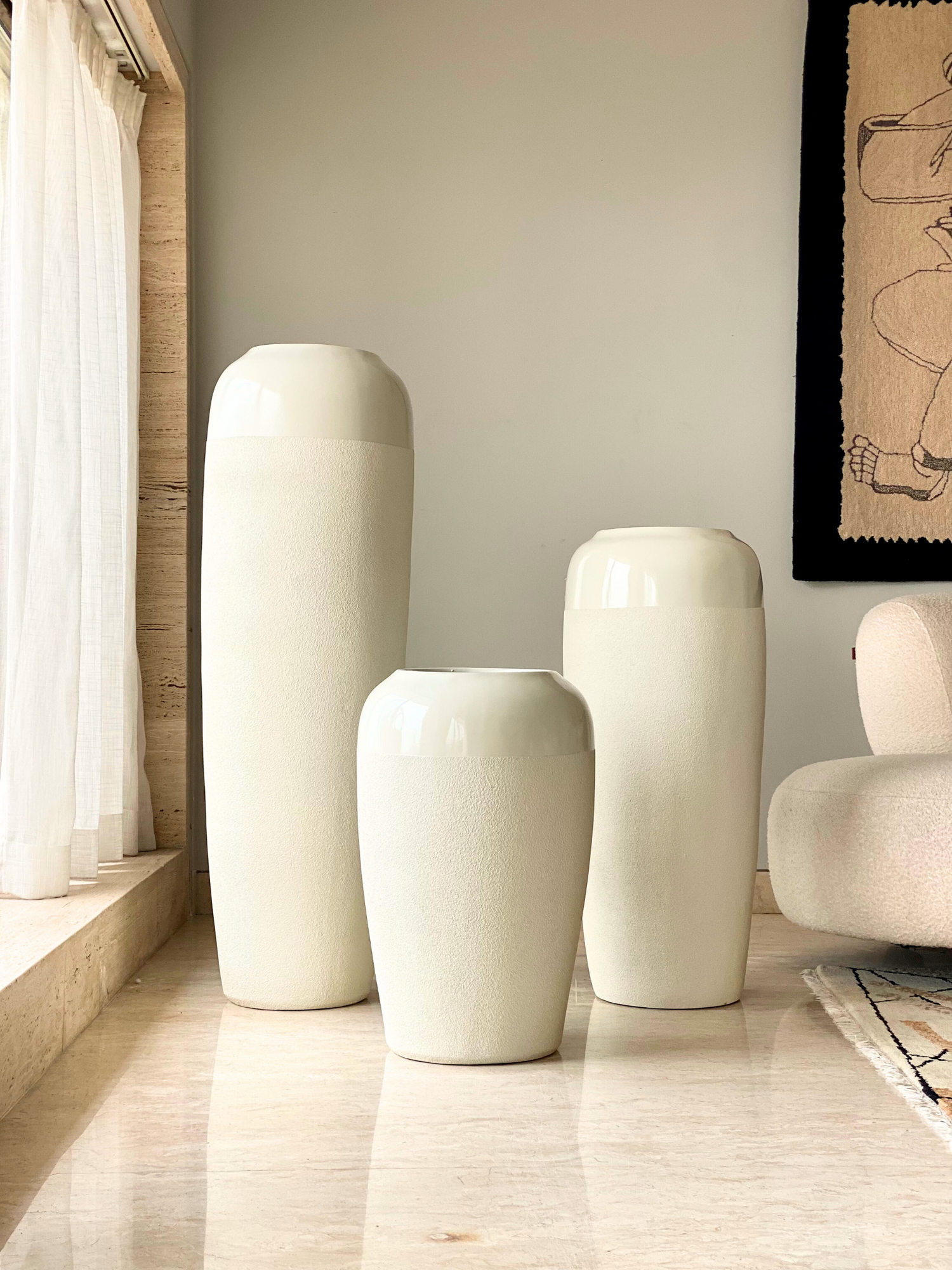 Luxe Prado Planters - Ivory