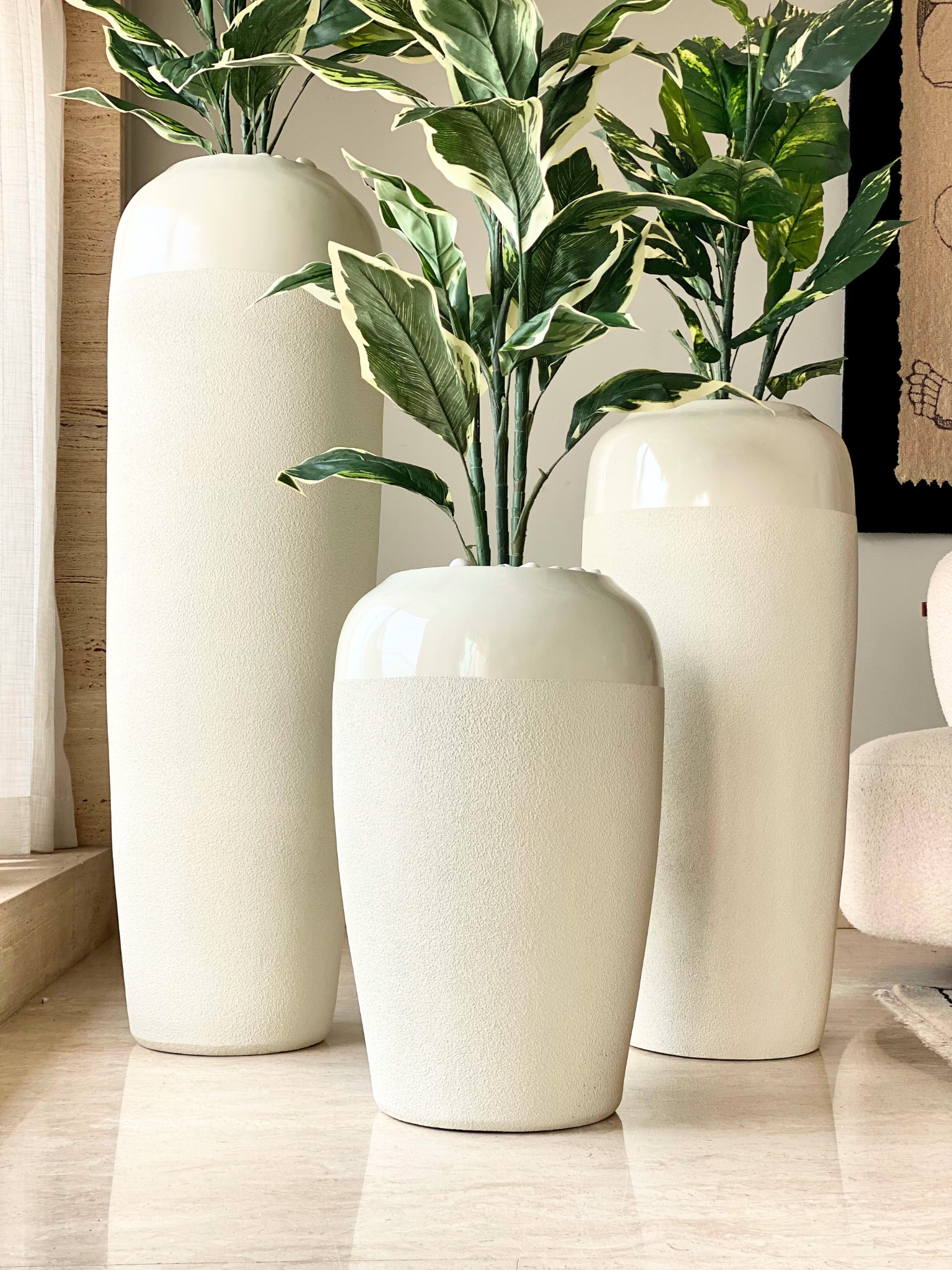 Luxe Prado Planters - Ivory