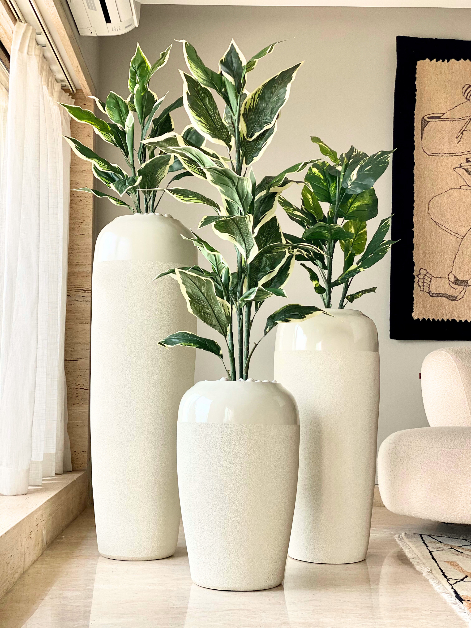 Luxe Prado Planters - Ivory