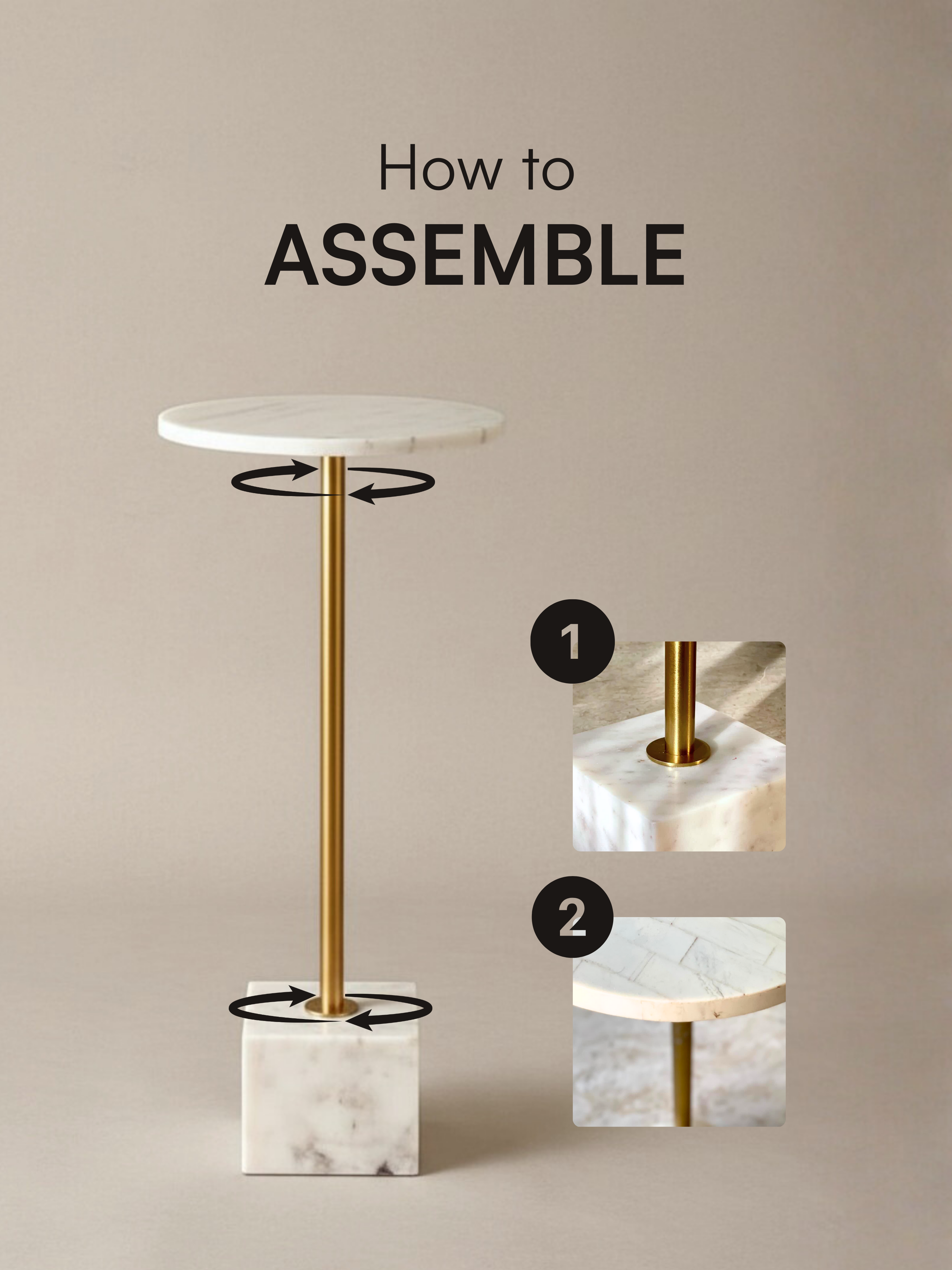 Aurum Marble Drink Table