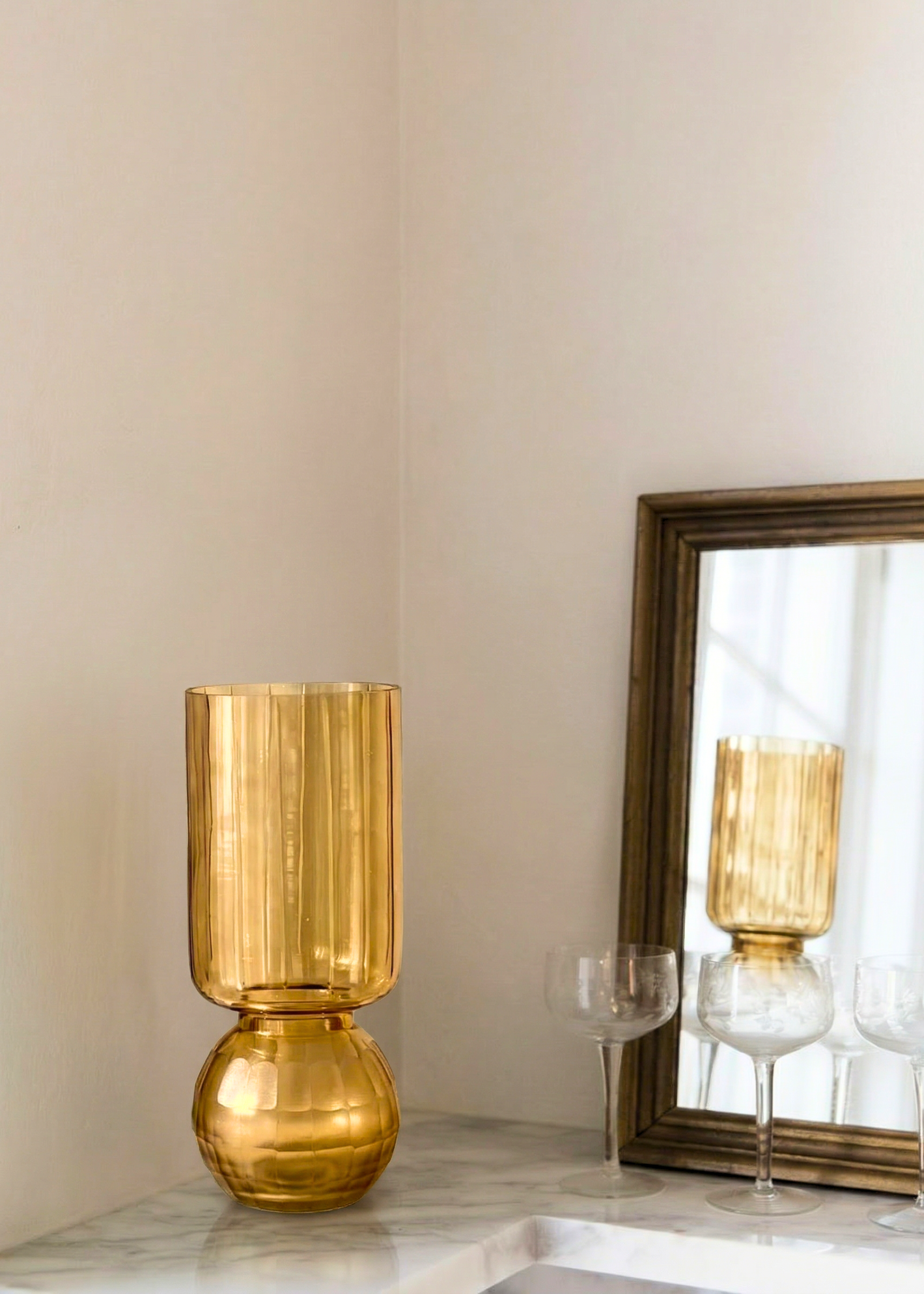 Pedestal Glass Vase – Medium