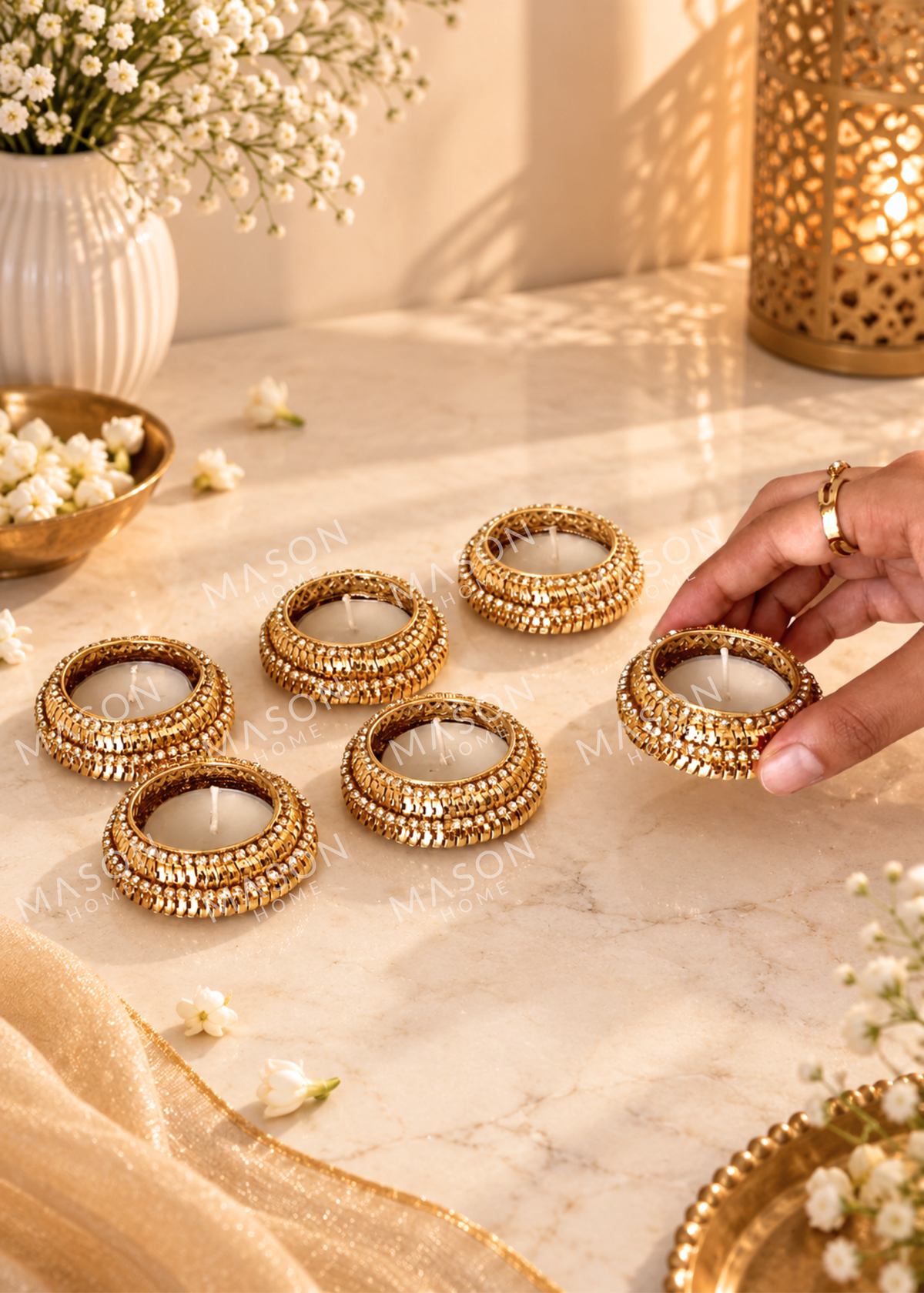 Lumina Gold Tealight Holder - Set of 6