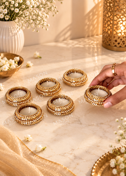 Lumina Gold Tealight Holder - Set of 6