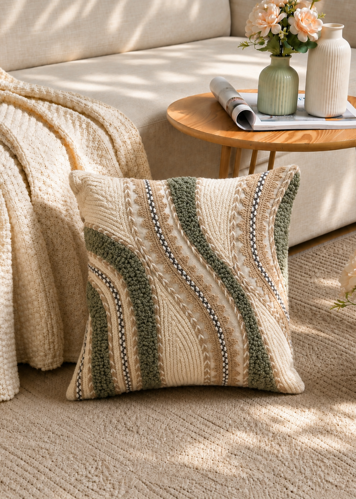 Moss Wave Cushion Cover