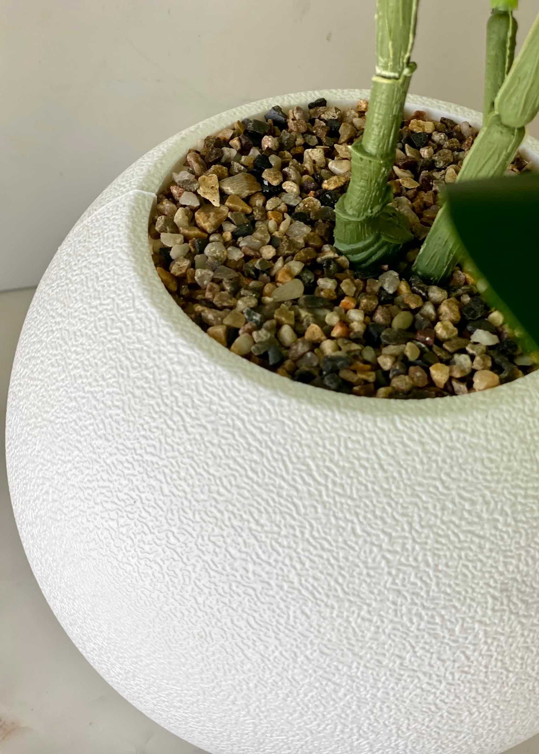 Artificial Rubber Leaf Plant ((White Pot) -  2 Feet