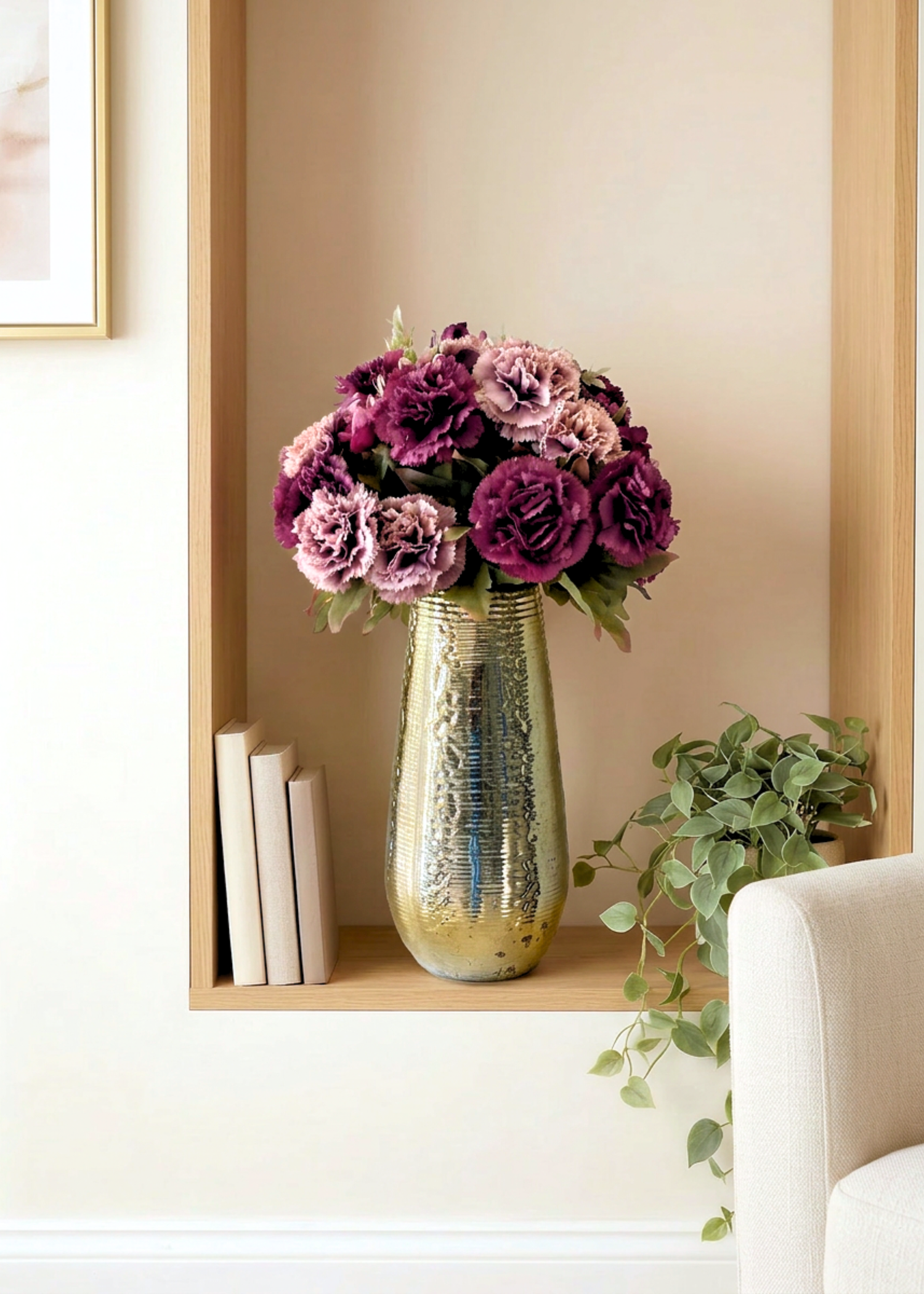 Artificial Mixed Carnation Flower - Set of 2