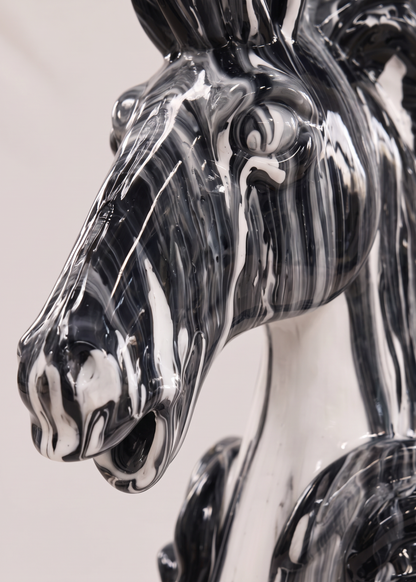 Abstract Horse Artefact - Black &amp; White