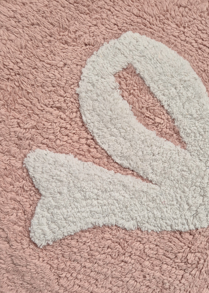 Bella Bow Anti Slip - Tufted - Cotton Bath Mat - Pink - 60 x 40 cm