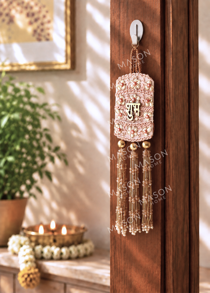 Festive Golden Pearl Shubh Labh - Set of 2
